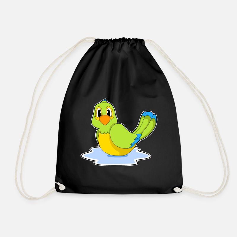 Papagei Schwimmen - Turnbeutel - Schwarz