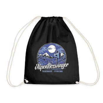 Alpenüberquerung Tegernsee Sterzing Alpenbezwinger - Turnbeutel - Schwarz - Vorne