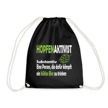 Hopfenaktivist Eine Person die für ihr kühles Bier - Turnbeutel - Schwarz - Vorne