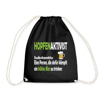 Hopfenaktivist Eine Person die für ihr kühles Bier - Turnbeutel - Schwarz - Vorne