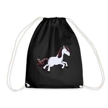 Pony Horse Horses Ross Gaul Kids Girls Pony Farm - Drawstring Bag - black - Front