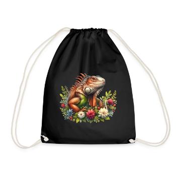Iguana - Drawstring Bag - black - Front