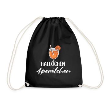 Hallöchen Aperölchen Geburtstag Party Karneval JGA - Drawstring Bag - black - Front