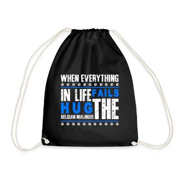 Hug The Belgian Malinois - Drawstring Bag - black - Front