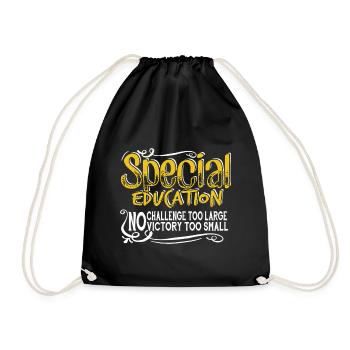 Teacher Special Education No Victory Too Small - Drawstring Bag - black - Front