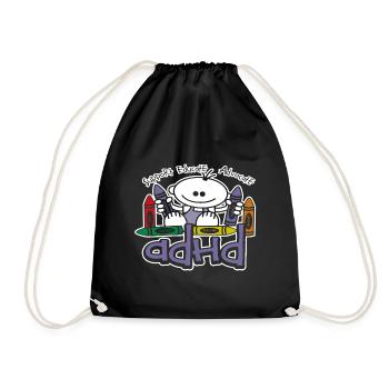 ADHD Crayons - Drawstring Bag - black - Front