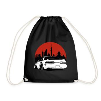 Silhouette City Sun Gift JDM Motorsport - Drawstring Bag - black - Front