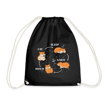 Manger Sleep Wheek Répéter Cochon d’Inde Animal de compagnie - Sac de sport léger - noir - Devant