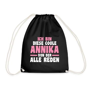 Annika - Turnbeutel - Schwarz - Vorne