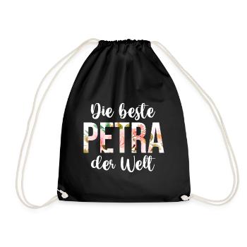 Name Petra - Turnbeutel - Schwarz - Vorne
