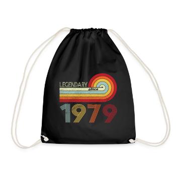 1979 Geburtstag Legendary since Vintage Rainbow - Turnbeutel - Schwarz - Vorne