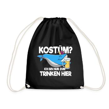 Kostüm? Ich bin nur zum Trinken hier - Turnbeutel - Schwarz - Vorne