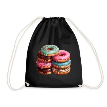 Donut für einen Donut-Liebhaber - Turnbeutel - Schwarz - Vorne