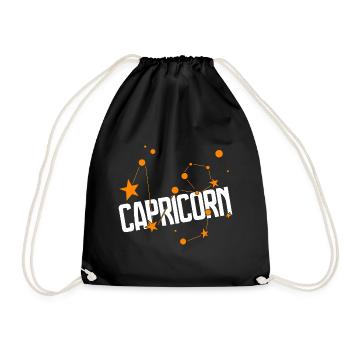 Funny Capricorn Sign Of Zodiac Horoscope Gifts - Drawstring Bag - black - Front