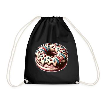 Doughnut - Drawstring Bag - black - Front