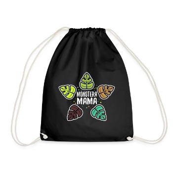 Monstera Mama - Drawstring Bag - black - Front