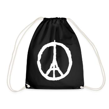 PRAY FOR PARIS - PEACE FOR PARIS - Turnbeutel - Schwarz - Vorne