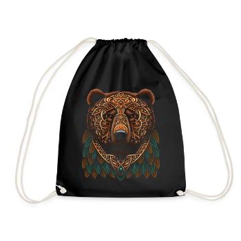 Chef de la tribu Grizzly Bear - Sac de sport léger - noir - Devant
