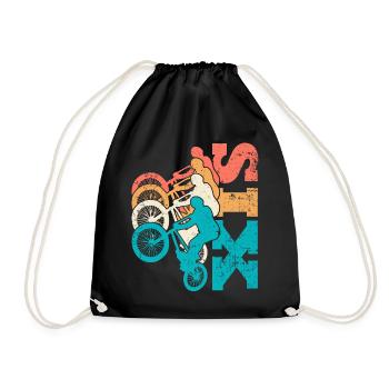 6. Geburtstag Bmx Fahrrad 6 Jahre Geschenk - Turnbeutel - Schwarz - Vorne