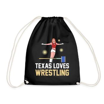 Texas wrestling design for proud Texas fans - Drawstring Bag - black - Front