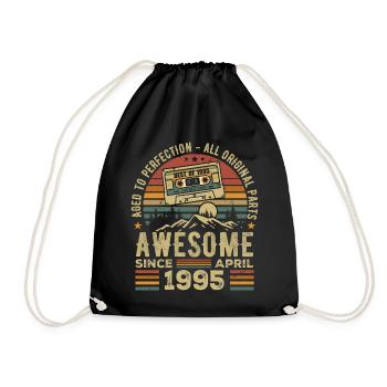 April 1995 Vintage-Geburtstags-Retro-Geschenk - Turnbeutel - Schwarz - Vorne