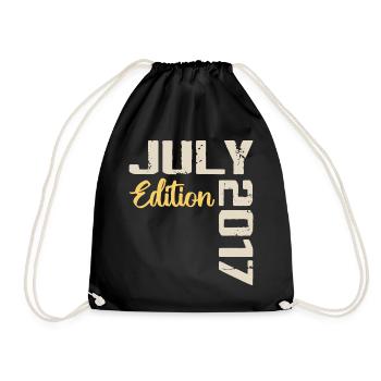 July 2017 Birthday Shirt July 2017 - Drawstring Bag - black - Front