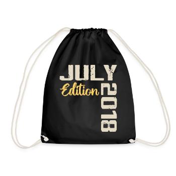July 2018 Birthday Shirt July 2018 - Drawstring Bag - black - Front