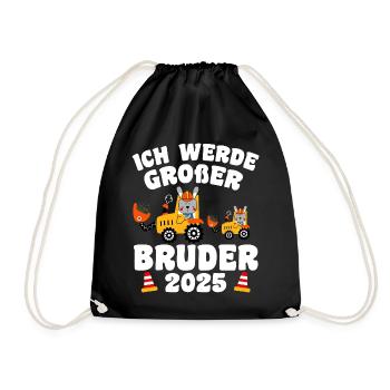 Ich Werde Großer Bruder 2025 - Turnbeutel - Schwarz - Vorne