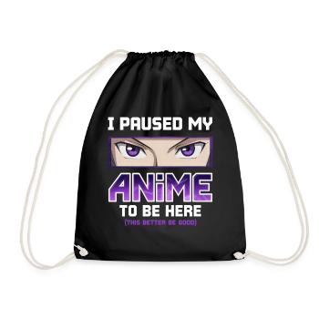 J’ai mis mon anime en pause pour être ici - Otaku Funny Manga - Sac de sport léger - noir - Devant