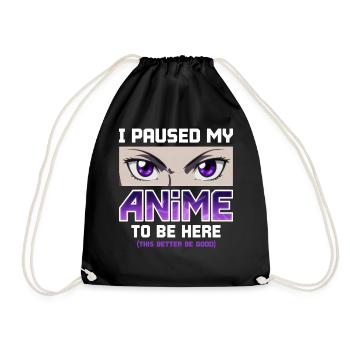 J’ai mis mon anime en pause pour être ici - Otaku Funny Manga - Sac de sport léger - noir - Devant
