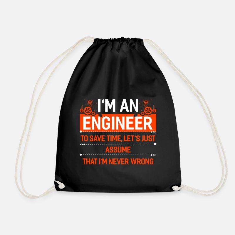 Engineer mechanical engineering electrical engineering gift - Drawstring Bag - black