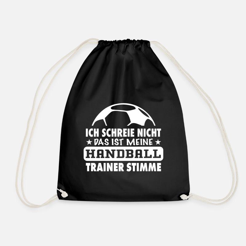 Handball Trainer Stimme lustiger Spruch Geschenk - Turnbeutel - Schwarz