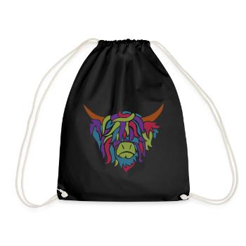 Vache Cadeau écossais De hautes terres - Sac de sport léger - noir - Devant
