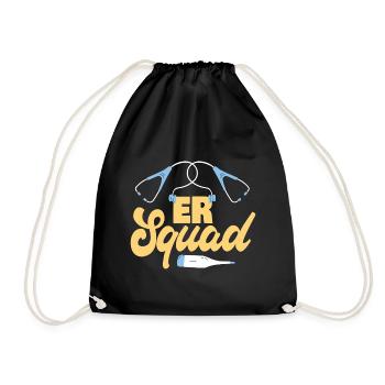 ER Squad Funny Emergency Room Nurse ER Nurse - Drawstring Bag - black - Front