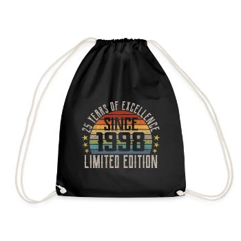 Limited Edition 1998 Geschenk Zum 25. Geburtstag - Turnbeutel - Schwarz - Vorne