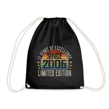 Limited Edition 2006 Geschenk Zum 17. Geburtstag - Turnbeutel - Schwarz - Vorne