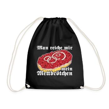 Mettbrötchen - Turnbeutel - Schwarz - Vorne