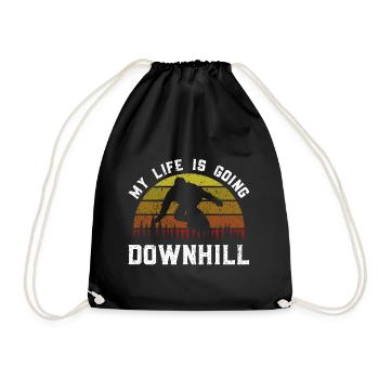Snowboarding Art Snowboard Snowboarder - Drawstring Bag - black - Front