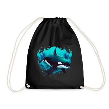 Orca Ozean Wal für einen Orca-Liebhaber und - Turnbeutel - Schwarz - Vorne