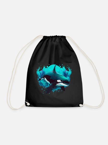 Orca Ozean Wal für einen Orca-Liebhaber und - Turnbeutel - Schwarz