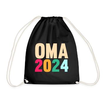 Werdende Oma 2024 - Turnbeutel - Schwarz - Vorne