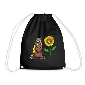 Hippi Poney Tournesol Cheval Cheval Enfant Enfants - Sac de sport léger - noir - Devant