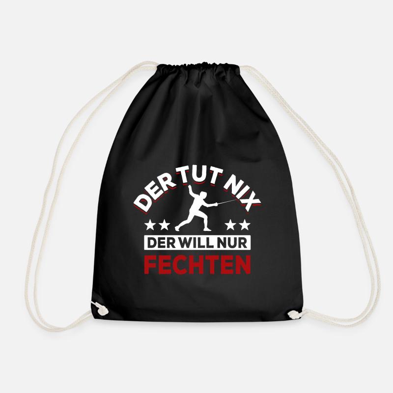 Der tut nix der will nur fechten - Spruch - Turnbeutel - Schwarz