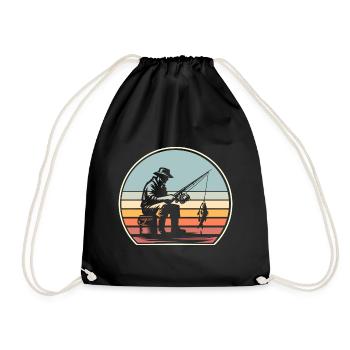 Fishing Anglers Fishing - Drawstring Bag - black - Front