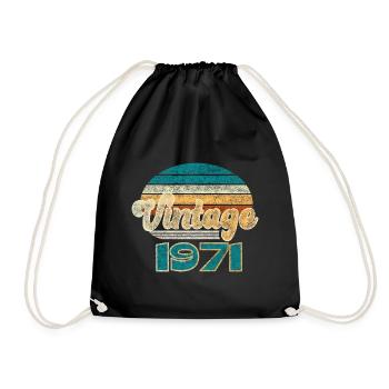 Birthday Vintage 1971 - Turnbeutel - Schwarz - Vorne