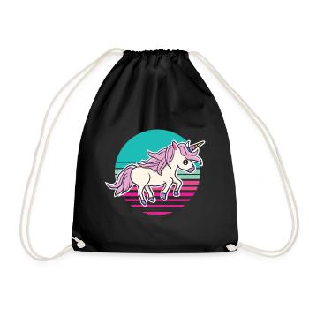 Unicorn Einhorn Pferd Fabelwesen Unicorns - Turnbeutel - Schwarz - Vorne