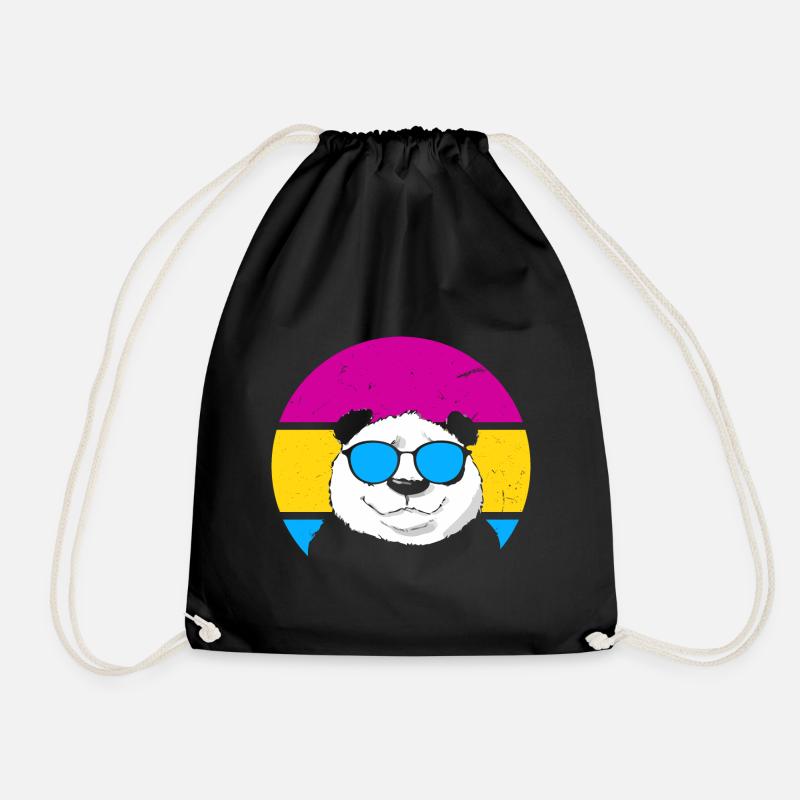 Pan Panda mit Pansexueller Flagge - Turnbeutel - Schwarz