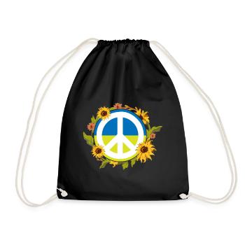Peace For Ukraine Sunflower - Turnbeutel - Schwarz - Vorne