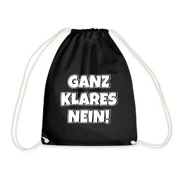 Ganz klares nein - Turnbeutel - Schwarz - Vorne