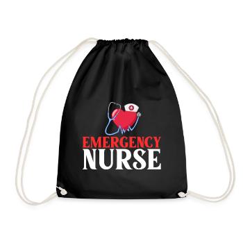 Emergency Department Emergency Nurse First Aid - Drawstring Bag - black - Front